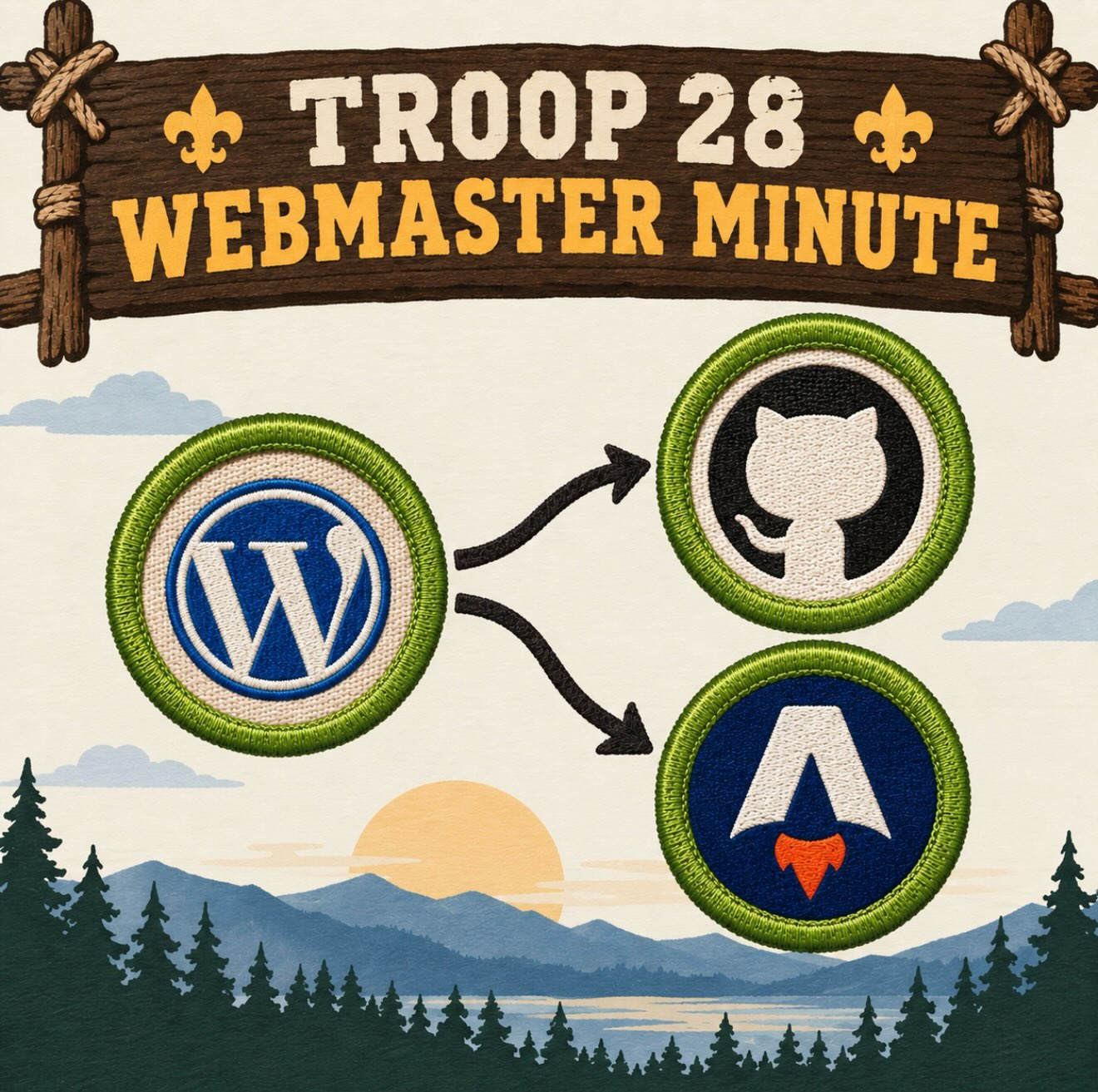 Webmaster minute! This weekend we moved our Glencoe Scouting websites off of WordPress and onto @GitHub and Astro. Th...